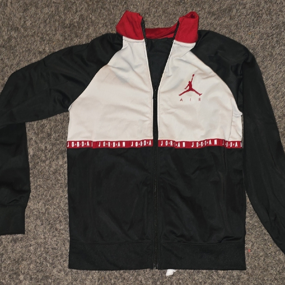 Jordan Black, White, and Red Track Jacket
